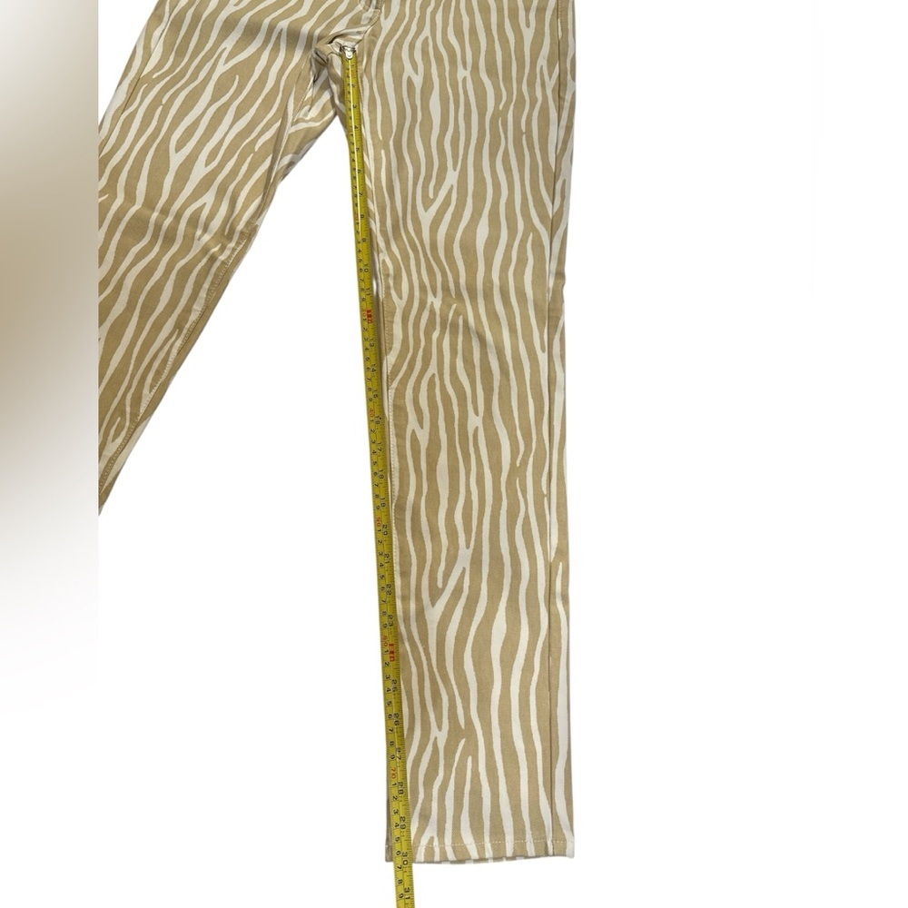 J. McLaughlin Women’s Lexi Jeans Light Khaki & Off-White Zebra Print Size 6 - Picture 4 of 8